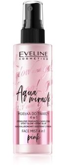 Eveline, Glow and Go! Aqua Miracle, mgiełka utrwalająca do twarzy 4w1, nr 02 pink, 110 ml