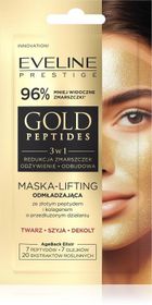 Eveline, gold peptides maska-lifting, odmładzająca 3w1 na twarz, szyję i dekolt, 8 ml