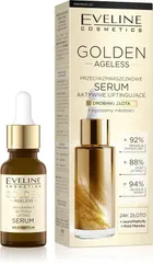 Eveline, Golden Ageless, przeciwzmarszczkowe serum aktywnie liftingujące z drobinkami złota, 18 ml