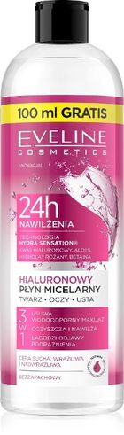 Eveline, Hydra Sensation, hialuronowy płyn micelarny nawilżający 3w1, 500 ml