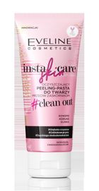 Eveline, Insta Skin Care, oczyszczający peeling, pasta do twarzy przeciw zaskórnikom, Clean Out, 75 ml