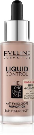 Eveline, Liquid Control HD, podkład do twarzy z dropperem, nr 025 light rose, 32ml