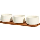 Excellent Houseware, Aperio, zestaw porcelanowych miseczek na dipyba,busowa taca, 200 ml, 3 szt.