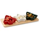 Excellent Houseware, miseczki na przekąski, na tacy, porcelanowe, 4 elementy