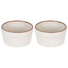 Excellent Houseware, porcelanowe miseczki do zapiekania, białe, 2 szt., 170 ml