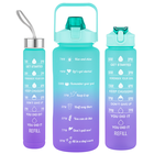 Extralink, zestaw, bidon motywacyjny 3w1, błękit-fiolet, 2000 ml + 900 ml + 300 ml