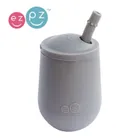 EZPZ, silikonowy kubeczek ze słomką Mini Cup + Straw Training System, 120 ml, szary
