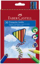 Faber-Castell, kredki trójkątne Jumbo, gruby grafit 3,8mm, 30 kolorów