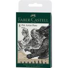 Faber-Castell, Pitt Artist Pen, pisaki, Black, 8 szt.