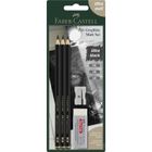 Faber-Castell, Pitt Graphite Matt, ołówki z gumką i temperówką, 3 szt.
