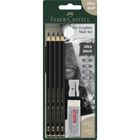 Faber-Castell, Pitt Graphite Matt, ołówki z gumką i temperówką, 4 szt.