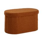 Factory, Moka, składana owalna ławka z tkaniny bouclé, 72-39 cm