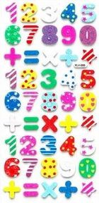 Fandy, naklejki piankowe, brokatowe, cyfry