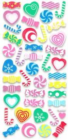 Fandy, naklejki piankowe, cukierki