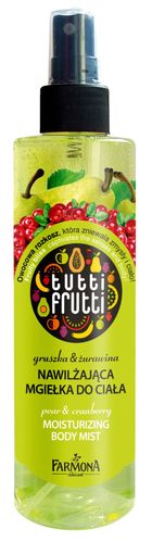 Tutti Frutti, nawilżająca mgiełka do ciała, Gruszka & Żurawina, 200 ml