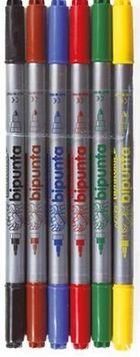 Fibracolor, Double Point, pisaki dwustronne, 6 kolorów