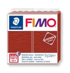 Fimo, masa plastyczna termoutwardzalna, Leather effect, rdzawy, kostka, 57g