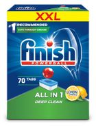 Finish, Powerball, Super Charged All In 1, Deep Clean, tabletki do mycia naczyń w zmywarkach Lemon, 70 szt.