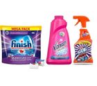Finish, zestaw, Finish Quantum, tabletki, 100 szt. + Vanish, odplamiacz do tkanin w płynie, 1l + Cilit, Bang Power Cleaner, Kamień i Brud, 750 ml
