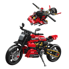Forange, czerwony motocykl 2w1, klocki konstrukcyjne, 545 elementów