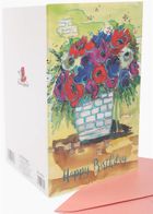 Fresh, karnet B6 ZZG-190503 złocony urodziny kwiaty