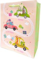 Fresh, torebka prezentowa, matowa, Autka, 26-32-12 cm