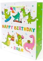 Fresh, torebka prezentowa, matowa, Dinozaury, 18-23-10 cm