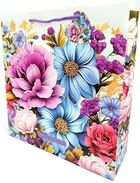 Fresh, torebka prezentowa, matowa, Kwiaty, 35-37-12 cm