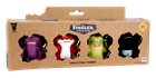 Fuggler, Squidge Purple, Sketchy Squirrel Red, Rabid Rabbit Green, Wide Eyed Weirdo Black, figurki kolekcjonerskie, 4 szt.