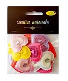 Galeria Hobby, aplikacje materiałowe, serca z kryształ, 3,5 cm, 18 szt.