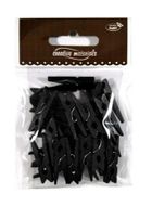Galeria Hobby, klamerki drewniane, czarne, 30 mm, 25 szt.
