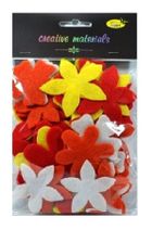 Galeria Hobby, kwiatki z filcu, tonacja ciepła, 60 szt.