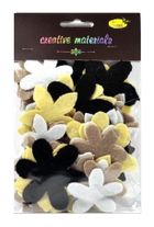 Galeria Hobby, kwiatki z filcu, tonacja czarno-szara, 60 szt.