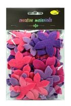 Galeria Hobby, kwiatki z filcu, tonacja różowo-fioletowa, 60 szt.