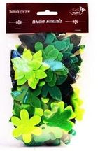 Galeria Hobby, kwiatki z filcu, tonacja zielona, 60 szt.