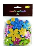Galeria Hobby, kwiatki z pianki brokatowej, wiosenne, 56 szt.