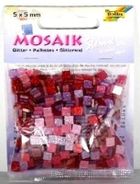 Galeria Hobby, mozaika kamyczki brokatowe, różowe, 5-5 mm