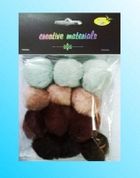 Galeria Hobby, pompony akrylowe, brązowe, 40 mm, 12 szt.