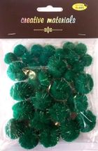 Galeria Hobby, pompony glitter, zielone, 15-25mm, 30 szt.