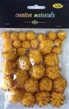 Galeria Hobby, pompony glitter, złote, 15-25mm, 30 szt.