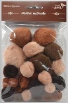 Galeria Hobby, pompony tonacyjne, brązowe, 15-40 mm, 30 szt.