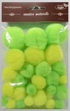 Galeria Hobby, pompony tonacyjne neonowe, 15-40 mm, 30 szt.