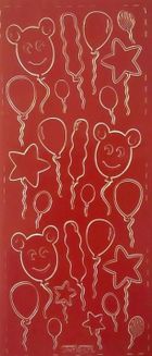 Galeria Hobby, stiker ażurowy, czerwony, 10-23cm