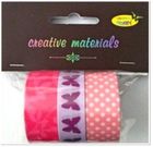 Galeria Hobby, taśmy samoprzylepne, różowe, 12-18 mm, 3 szt.