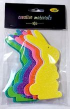 Galeria Hobby, zajączki z pianki brokatowej, 13cm, 8 szt.