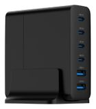 Gembird, ładowarka uniwersalna, 75W, GaN 2xUSB-A 4xUSB-C, szybkie ładowanie, czarna