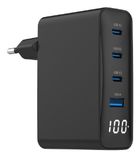 Gembird, szybka ładowarka sieciowa, 2-portowa, USB-A + USB TYP-C, 100W, czarna