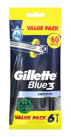 Gillette, Blue 3 Smooth, maszynka do golenia dla mężczyzn, 6 szt.