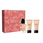Giorgio Armani, Si Intense, zestaw: woda perfumowana, spray, 50 ml + balsam do ciała, 50 ml + żel pod prysznic, 50 ml