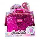 Girabrilla, cekinowa walizka z kosmetykami, różowo-srebrna